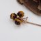 19th Century French Tiger Eye Fine Pearl Rose Gold Clover Pin Brooch, Image 11