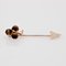 19th Century French Tiger Eye Fine Pearl Rose Gold Clover Pin Brooch 5