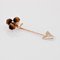 19th Century French Tiger Eye Fine Pearl Rose Gold Clover Pin Brooch, Image 6
