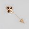 19th Century French Tiger Eye Fine Pearl Rose Gold Clover Pin Brooch 14