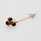 19th Century French Tiger Eye Fine Pearl Rose Gold Clover Pin Brooch 8