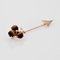 19th Century French Tiger Eye Fine Pearl Rose Gold Clover Pin Brooch, Image 8