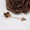 19th Century French Tiger Eye Fine Pearl Rose Gold Clover Pin Brooch, Image 3