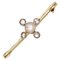 19th Century Fine Pearl Diamonds 18 Karat Yellow Gold Pin Brooch, Image 1