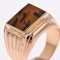 French Dendrite Agate 18 Karat Rose Gold Ladies Signet Ring, 1950s, Image 10
