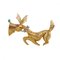 Gold Brooch in the Shape of a Dog with Diamonds, Ruby and Turquoise 1