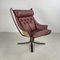 Vintage Winged Leather High Backed Falcon Chair by Sigurd Resell 1