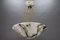 Art Deco White and Black Veined Alabaster and Brass Pendant, 1920 13