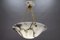 Art Deco White and Black Veined Alabaster and Brass Pendant, 1920 14