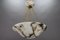 Art Deco White and Black Veined Alabaster and Brass Pendant, 1920 5