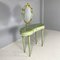 Italian Venetian Green and Golden Wood Console with Mirror, 1950s, Image 1