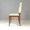 Art Deco Italian White Leather and Wood Chair attributed to Giovanni Gariboldi, 1940s 4