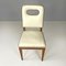 Art Deco Italian White Leather and Wood Chair attributed to Giovanni Gariboldi, 1940s 6