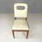 Art Deco Italian White Leather and Wood Chair attributed to Giovanni Gariboldi, 1940s, Image 6