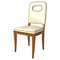 Italienischer Art Deco Stuhl aus weißem Leder & Holz, Giovanni Gariboldi zugeschrieben, 1940er 1
