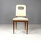 Art Deco Italian White Leather and Wood Chair attributed to Giovanni Gariboldi, 1940s 3