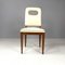 Art Deco Italian White Leather and Wood Chair attributed to Giovanni Gariboldi, 1940s, Image 3