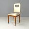 Art Deco Italian White Leather and Wood Chair attributed to Giovanni Gariboldi, 1940s 2