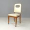 Art Deco Italian White Leather and Wood Chair attributed to Giovanni Gariboldi, 1940s, Image 2