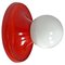 Mid-Century Modern Italian Red Wall Lamp Light Ball Castiglioni for Flos, 1960s 1