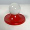 Mid-Century Modern Italian Red Wall Lamp Light Ball Castiglioni for Flos, 1960s, Image 4