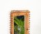 Large French Riviera Rectangular Mirror in Spiral Rattan and Wicker, Italy, 1970s, Image 13