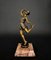 Bailarina Art Déco de bronce pátina doble con base de ónice, años 30, Imagen 1