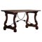 19th Century Brutalist Spanish Table in Oak & Wrought Iron, 1890s, Image 1