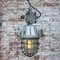 Vintage Industrial Clear Glass & Gray Cast Aluminum Pendant Light, Image 4