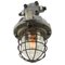 Lampe à Suspension Industrielle Vintage en Verre Clair & en Aluminium Coulé Gris 3