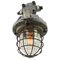 Vintage Industrial Clear Glass & Gray Cast Aluminum Pendant Light 3