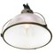 Lámpara colgante industrial vintage de vidrio claro de Holophane, Imagen 4