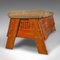 Vintage English Gymnasium Bench in Pine & Suede, 1930s, Image 7