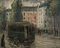 Herbert Theurillat, Carrefour de Rive un jour de pluie, Ginevra, 1920, Olio su tela, Con cornice, Immagine 1