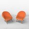 Set of Bucket Seats in Orange, 1960s 1