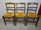 Wood and Straw Chairs from Baumann, 1980s, Set of 3 1