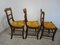 Wood and Straw Chairs from Baumann, 1980s, Set of 3 3