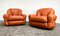 Italian Cognac Leather Armchairs, 1970s, Set of 2 1