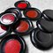 Meiji Era Black and Red Lacquered Wooden Dishes, Japan, 1880s, Set of 10 2