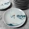 Japanese Porcelain Plates with Crane Decor, 1938, Set of 10 5