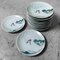 Japanese Porcelain Plates with Crane Decor, 1938, Set of 10, Image 1