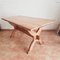 Brutalist Blonde Oak Trestle Table, Netherlands, 1970s 12