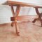 Brutalist Blonde Oak Trestle Table, Netherlands, 1970s 17