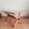 Brutalist Blonde Oak Trestle Table, Netherlands, 1970s, Image 11