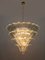 Lámpara de araña italiana Mid-Century moderna de cristal de Murano y latón de Barovier & Toso, años 80, Imagen 3