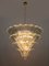 Mid-Century Italian Modern Murano Glass and Brass Palmette Chandelier from Barovier & Toso, 1980s 3