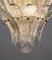 Mid-Century Italian Modern Murano Glass and Brass Palmette Chandelier from Barovier & Toso, 1980s 8