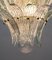 Mid-Century Italian Modern Murano Glass and Brass Palmette Chandelier from Barovier & Toso, 1980s, Image 8