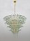 Mid-Century Italian Modern Murano Glass and Brass Palmette Chandelier from Barovier & Toso, 1980s, Image 5