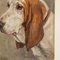 Frederick Thomas Daws, Basset Hound, Olio su tela, 1930, Incorniciato, Immagine 3